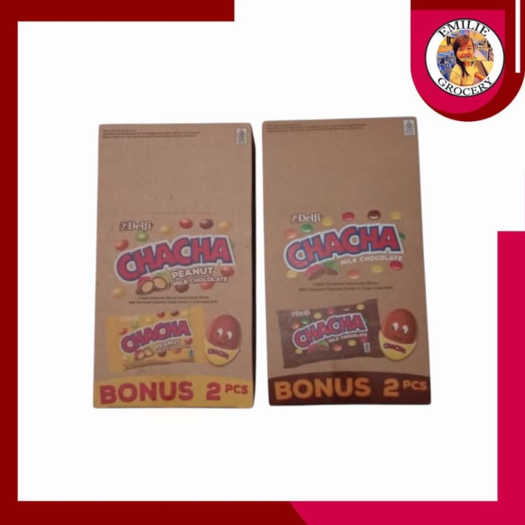 

Delfi Chacha Cha Cha Coklat Kacang 5gram 5 gram (dulu 7gram 7 gram) 20 Pcs 20Pcs