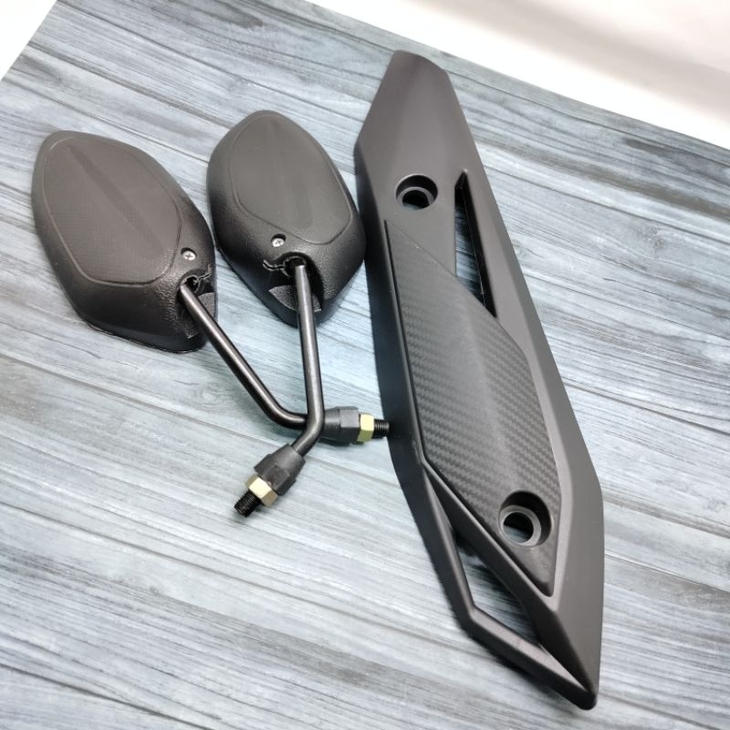 tutup tameng knalpot cover knalpot beat fi eps beat 2016-2019+ spion beat hitam standar ORI