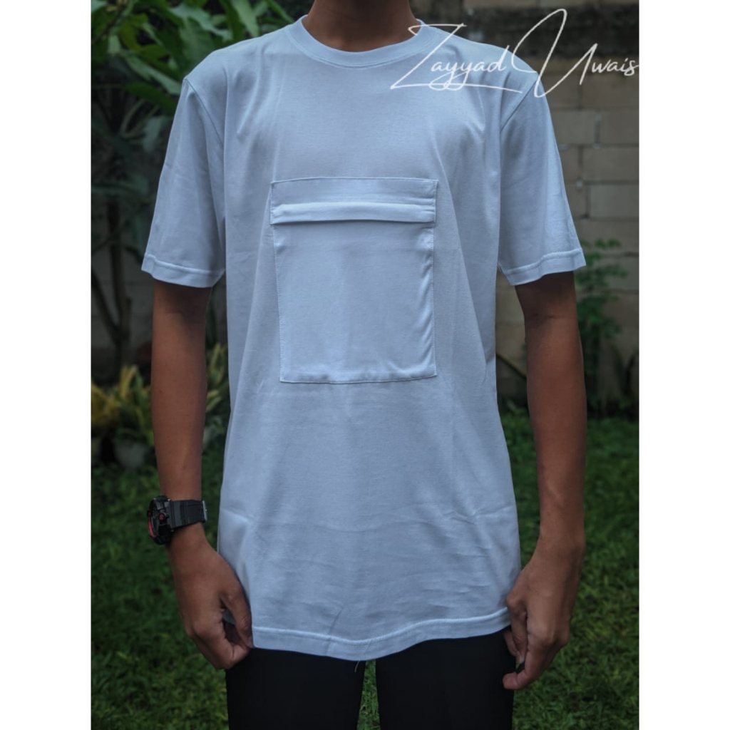 Kaos Umroh Haji Pria Kantong Resleting Lengan Pendek Premium