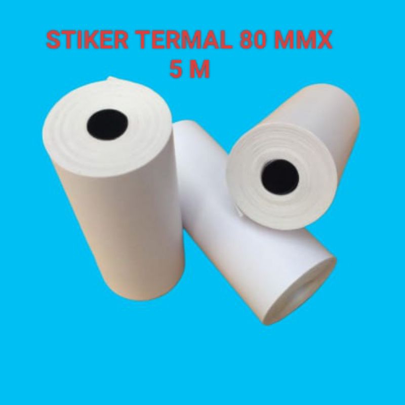 

( NAUFAL SHOPING) COD KERTAS TERMAL LABEL STIKER 8MM PANJANG 5 METER CONTINUOUS
