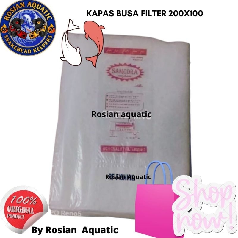 Kapas Busa Filter Aquarium 200x100cm Jumbo/Kapas Waterium Kolam Bahan Tebal