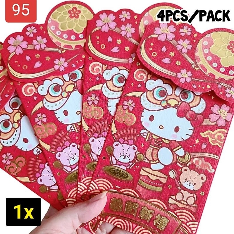 

Angpao Imlek Sincia CNY Lebaran Isi 4 Pcs Sanrio Karakter Hello Kitty Barongsai