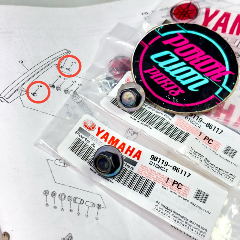 baut tutup rantai RX KING SPECIAL RXKING RXK RXS RXZ RZR DT100 YT115 Original 90119-06117