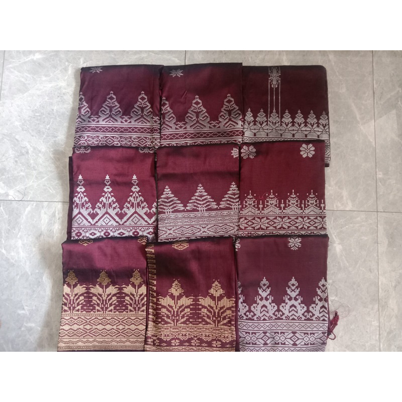 Songket silungkang warna manggis/burgundy