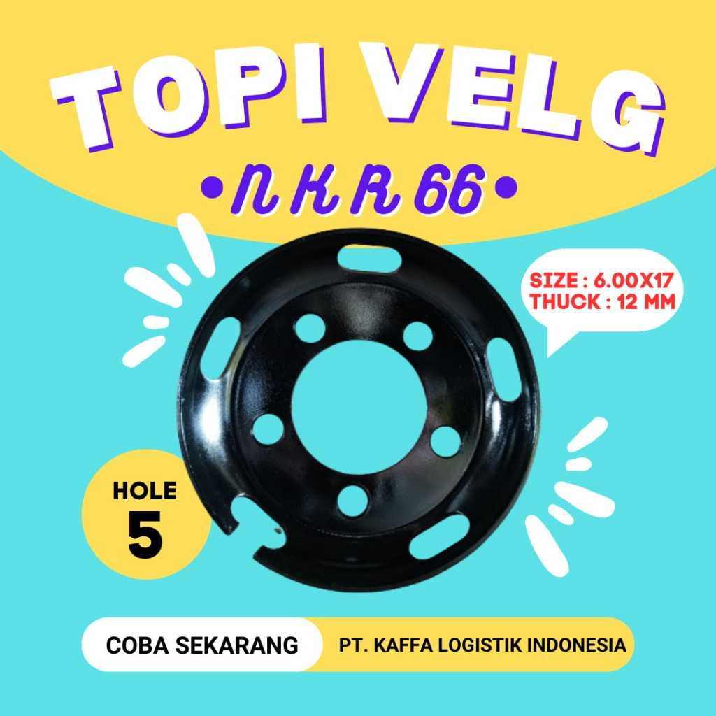 TOPI VELG TRUK NKR LOBANG 5 TEBAL 12 MM