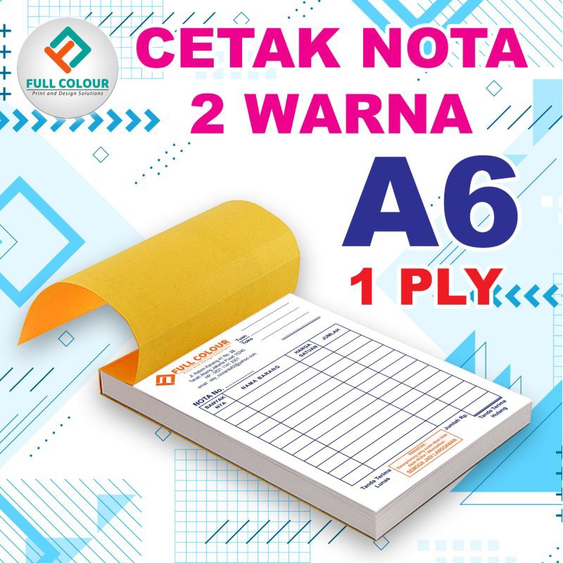 

BUKU NOTA UKURAN A6 1 PLY CETAK 2 WARNA