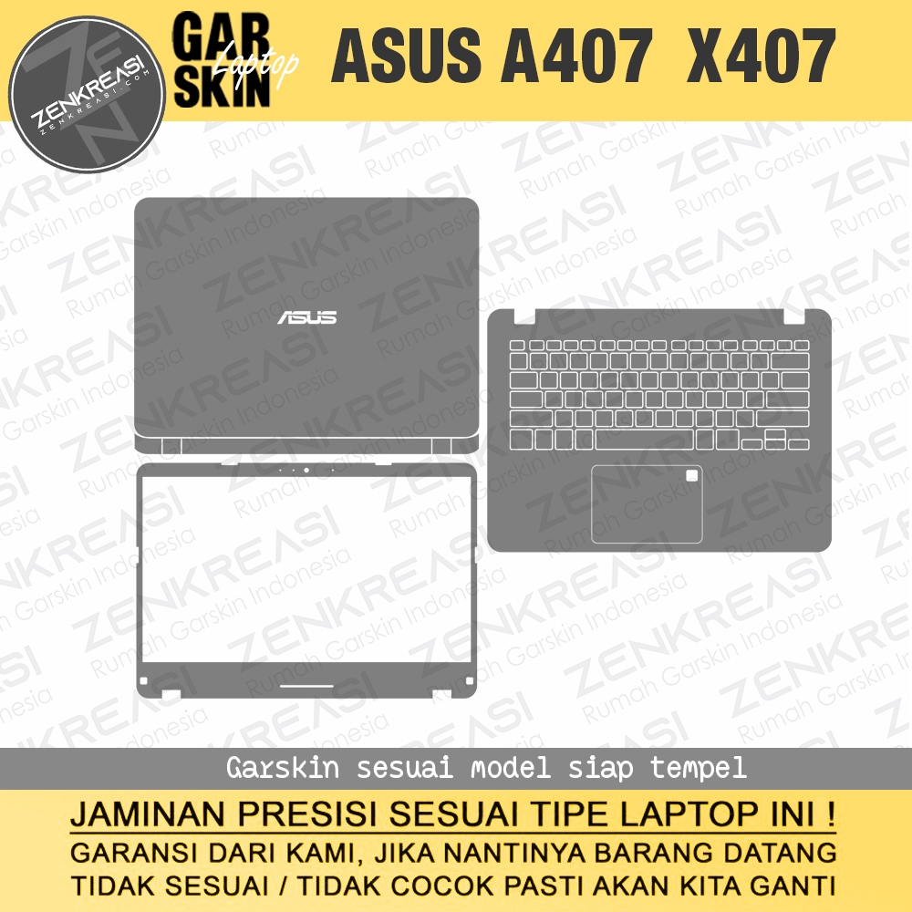 Garskin Laptop Asus Vivobook A407 X407 FullBody Custom