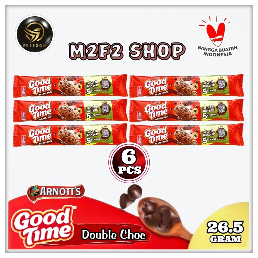 

Good Time Double Choco Cips Cookies Kukis Cokelat - 26,5 gr (Kemasan 6 Pcs)