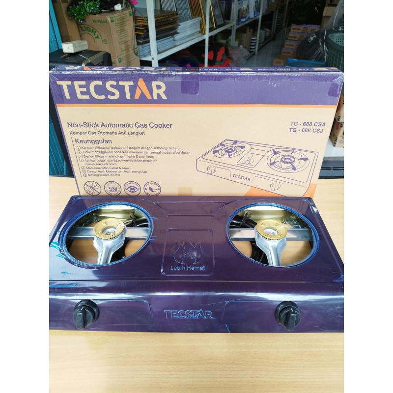 kompor 1 tungku TECSTAR/kompor stainless/kompor 2 tungku/kompor teflon hitam