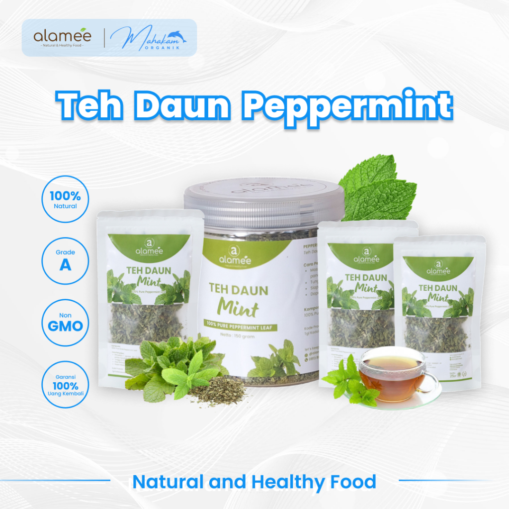 

ALAMEE Teh Daun Peppermint Leaf Tea Pepper Mint Organik Kering Dried Leaves Bunga Flower