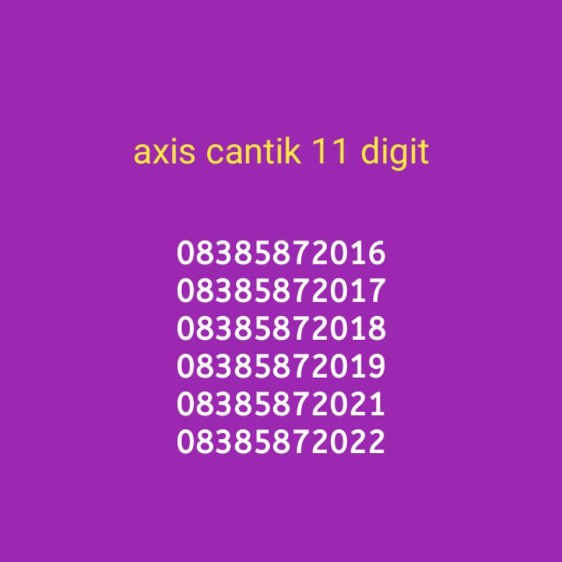 nomor axis 11 digit cantik seri angka tahun