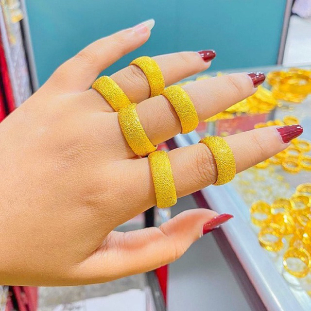 cincin tunangan pasir Lapis Emas 24krt Crum Emas Muda 8 gram Cincin Cewek Replika Premium Gold