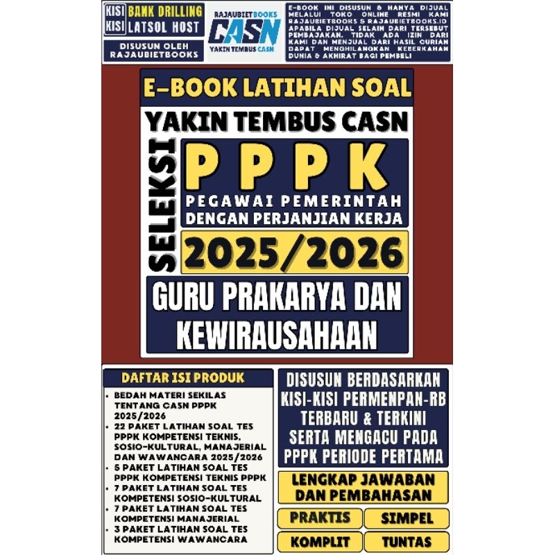 LATIHAN SOAL TES PPPK GURU PRAKARYA DAN KEWIRAUSAHAAN TENAGA PENDIDIK TERBARU DAN TERLENGKAP