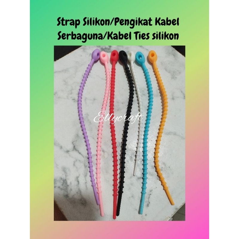 1pc Strap Silikon/Pengikat Kabel Serbaguna/Kabel Ties Silikon