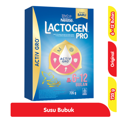 

Lactogen Pro 2 Happynutri Susu Bubuk Formula Bayi 6-12 Bulan 350 g / Lactogen Pro 2 Happynutri Susu Bubuk Formula Bayi 6-12 Bulan 735 g