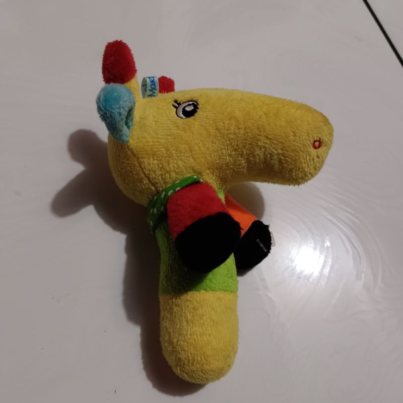 Marveila Rattle + Squezee Stick ( Boneka tangan 3fungsi) /mainan anak. Preloved. Barang Masih bagus,