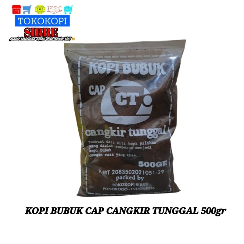 

kopi bubuk cap cangkir tunggal kemasan 500gr