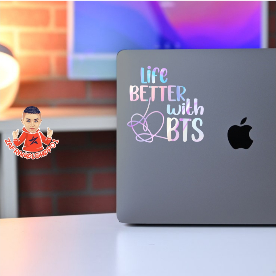 Cutting Stiker  Life Better With Bts Stiker BTS Stiker Kpop Kaca Mobil Laptop Motor