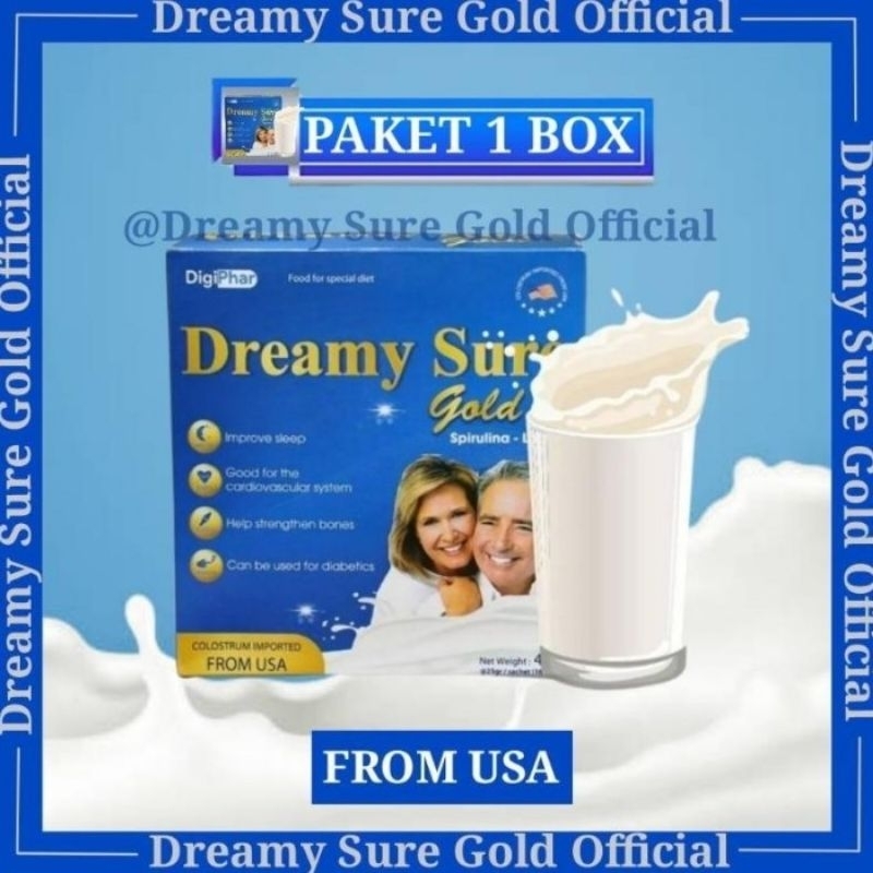 

Dreamy Sure Gold Improt Usa Susu Atasi Insomnia Sulit Tidur 16 Sashet