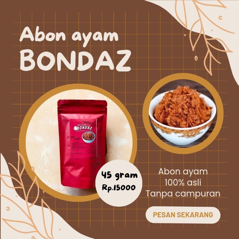 

Abon ayam BONDAZ pedas (45 gram)