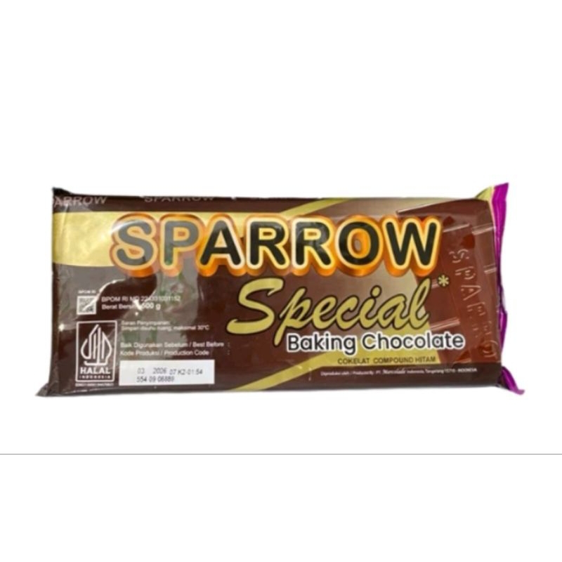 

Sparrow Dark Chocolate Compound 500 gram _ Coklat Blok Baking