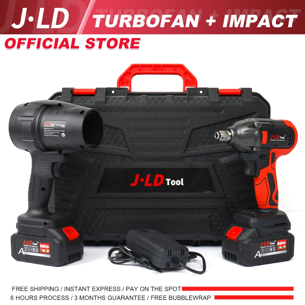 JLD Impact + Turbofan 88Vf Impact Wrench Dan Turbofan Set Jet Blower Cordless Dan Impact Baterai