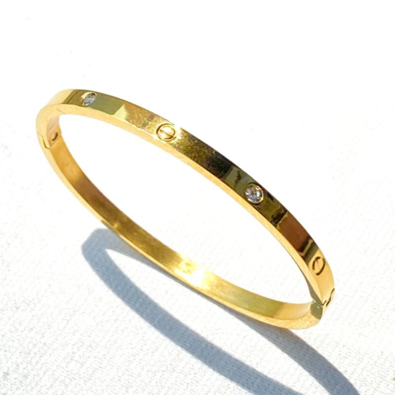Gelang bangle Titanium Lapis emas | Gelang bangle simple | Gelang viral