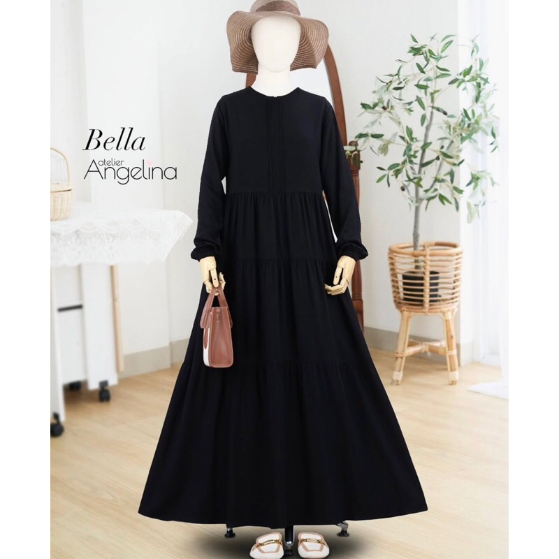 BELLA DRESS EMBROIDERY BLACK ATELIER ANGELINA