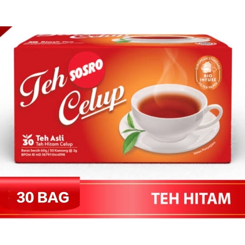 

TEH SOSRO CELUP KOTAK 30BAG/kantong