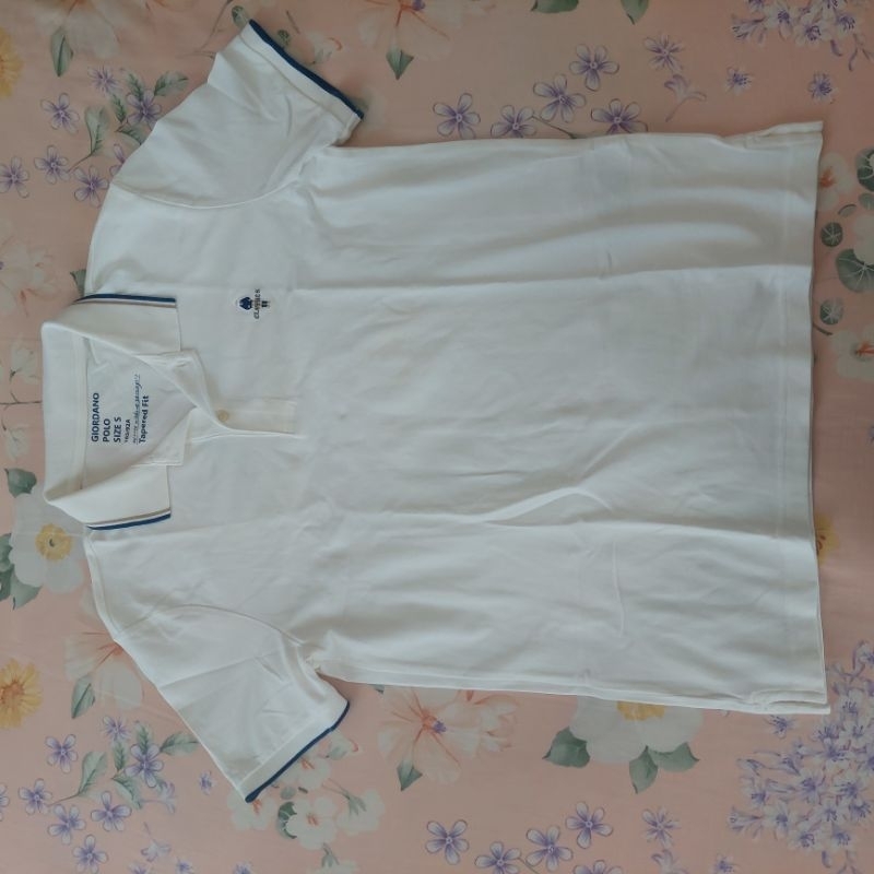 Giordano Polo Shirt Tapered Fit Classic White size S kaos polo