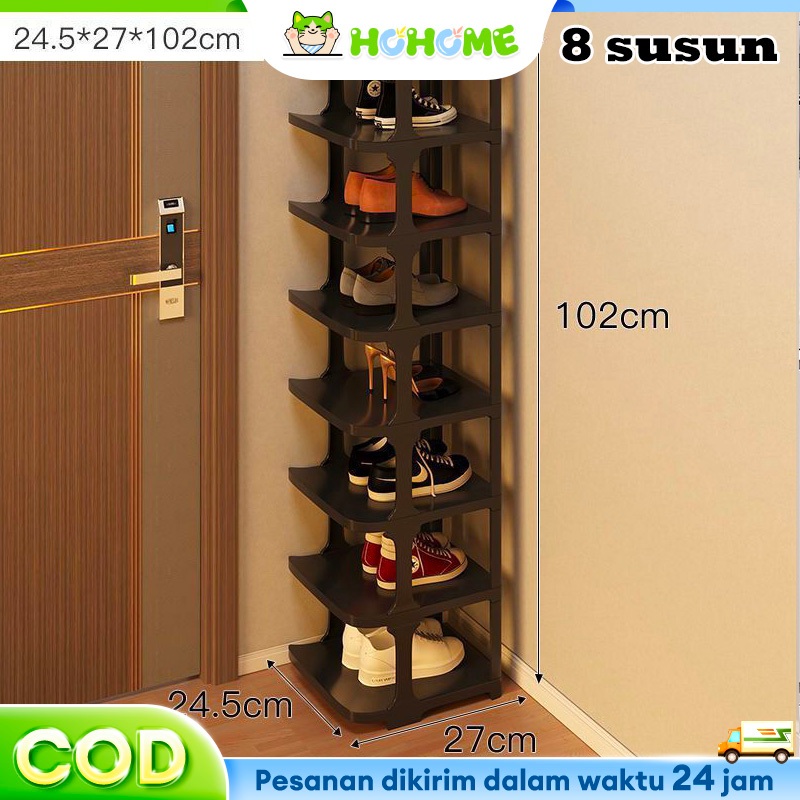 HOhome  Rak sepatu plastik dijual besar-besaran /Rak penyimpanan sepatu 8SUSUN/rak sepatu termurah