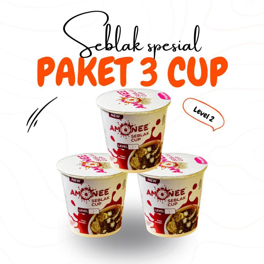 

PAKET 3 CUP Seblak Cup Instan Level 10 komplit dengan bumbu dan sambel chili oil seblak instant pedas level