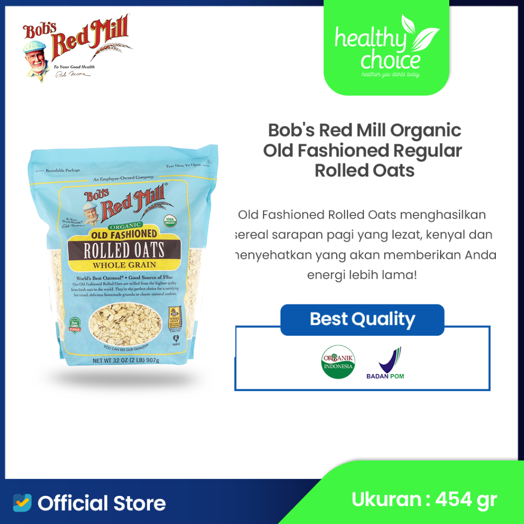 

Bob's Red Mill Organic Old Fashioned Regular Rolled Oats 907 gr