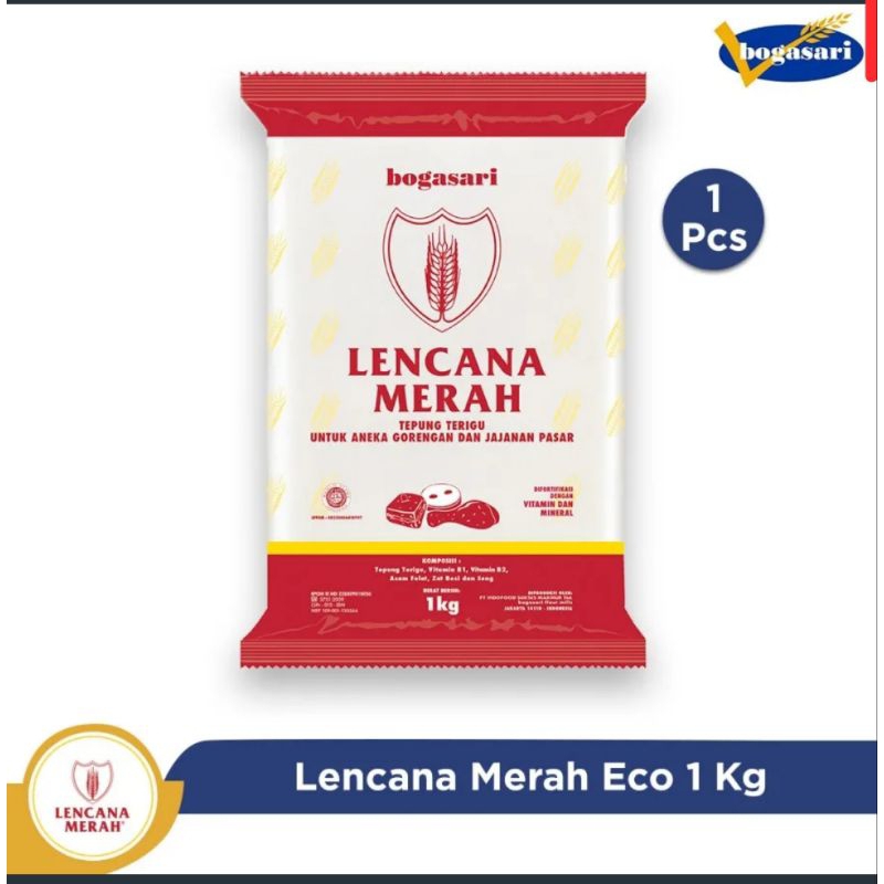 

tepung terigu lencana merah kemasan 1kg