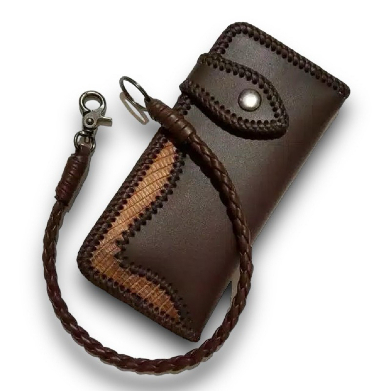 Dompet Kulit Panjang Pria Dompet Bikers Dompet Panjang Tali Anyam Handmade DOMPER TERBARU ASLI GARUT