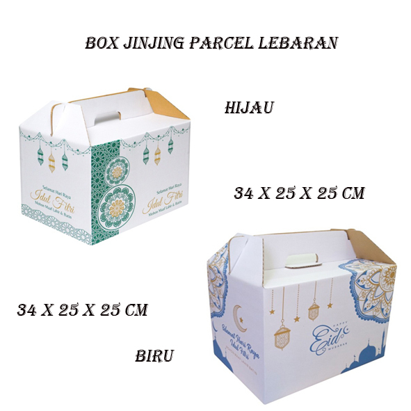 

Kardus Jinjing Parcel Lebaran Box Tenteng Kemasan Bingkisan Sembako Idul Fitri 34x25x25 cm