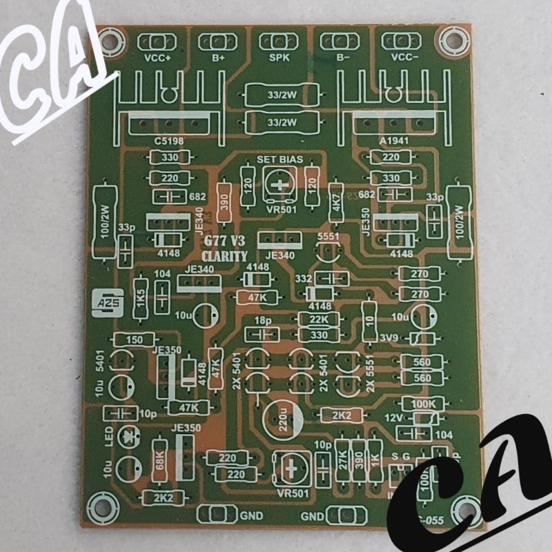 PCB DRIVER POWER AMPLIFIER BUILTUP G77 V3 CLARITY