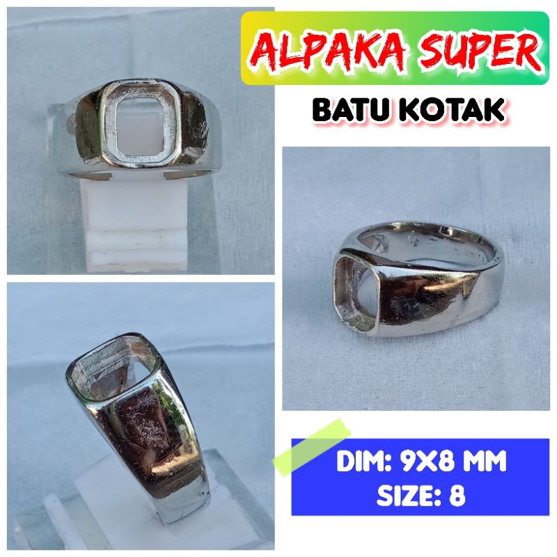 cincin emban batu akik dan permata alpaka super model batu kotak.21