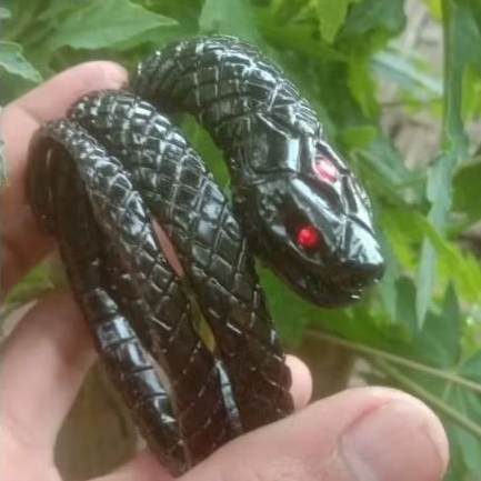 gelang akar Bahar hitam ukir ular lilit 3