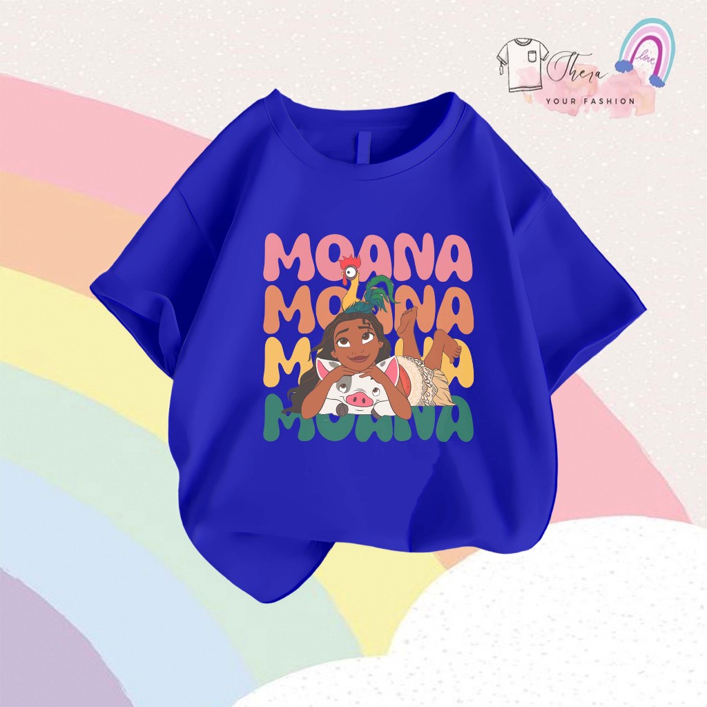 [FREE NAMA] Baju Kaos Anak Motif Moana Belakang Bahan Premium