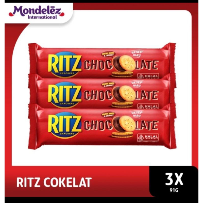 

Ritz Crackers Chocolate Biskuit Cokelat 91Gr isi 3Pc