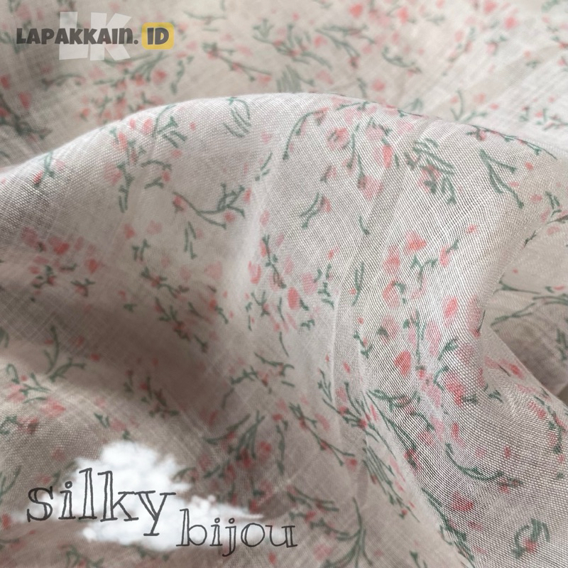 kain katun silky motif/kain silky sutra/kain silky sutra/kain motif cantik/kain motif bunga
