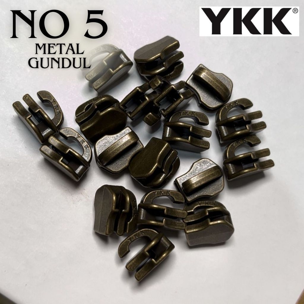 YKK No 5 Kepala Gundul Resleting Metal Nomor 5 ATG Besi Zipper
