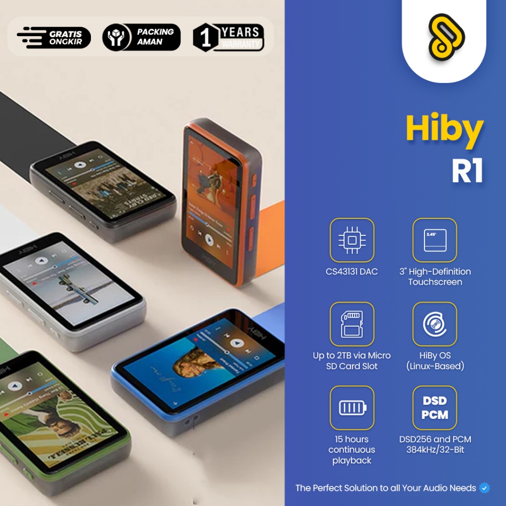HiBy R1 Portable HiFi Digital Audio Player CS43131 Bluetooth 5.1 DAP