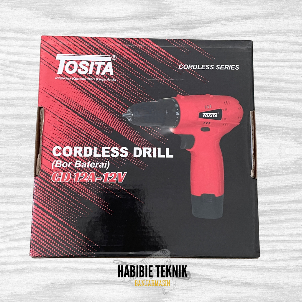 TOSITA Cordless Drill (Bor Baterai) CD 12A-12V | TOSITA 12V Mesin bor cordless baterai bor listrik b