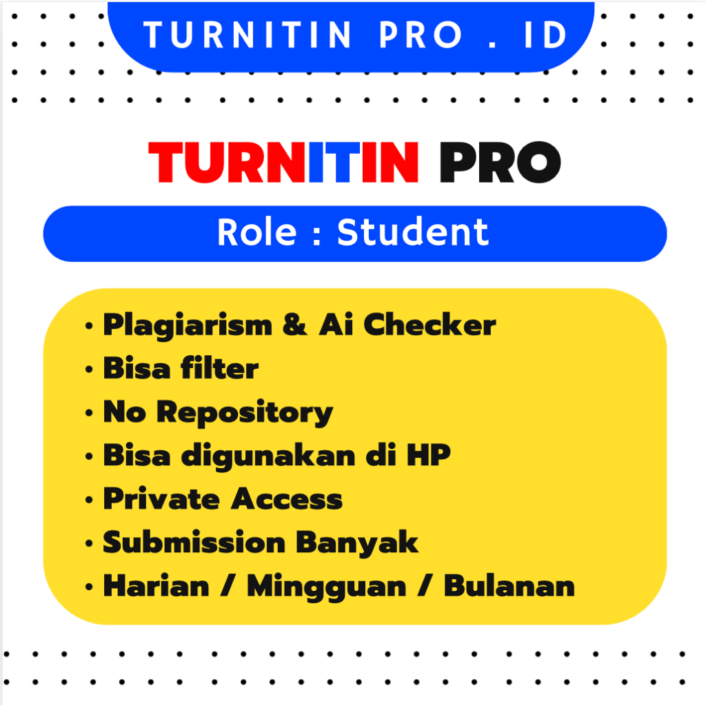 Akun Turnitin Pro Student Instruktur No Repository Harian Mingguan Bulanan