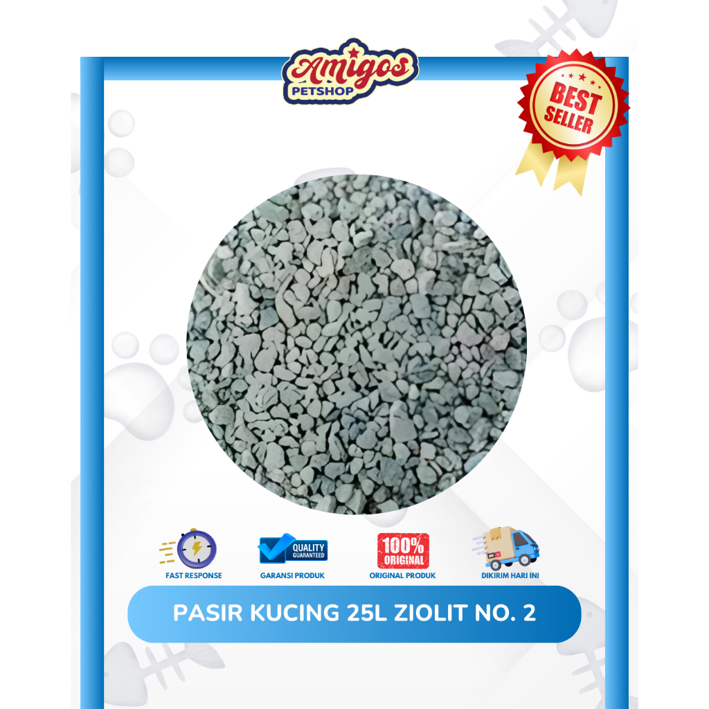 Pasir Kucing Zeolite 25ltr / 20kg  Non Gumpal No 2 Ziolid Ziolit Jiolit Jiolite Ziolid Zeolit Zeloit