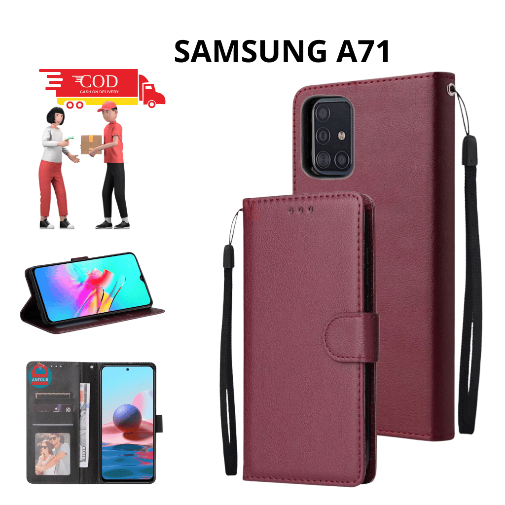 CASE HP SAMSUNG A71 CASING DOMPET FLIP CASE WALLET FLIP LEATHER CASE PREMIUM CASING HP