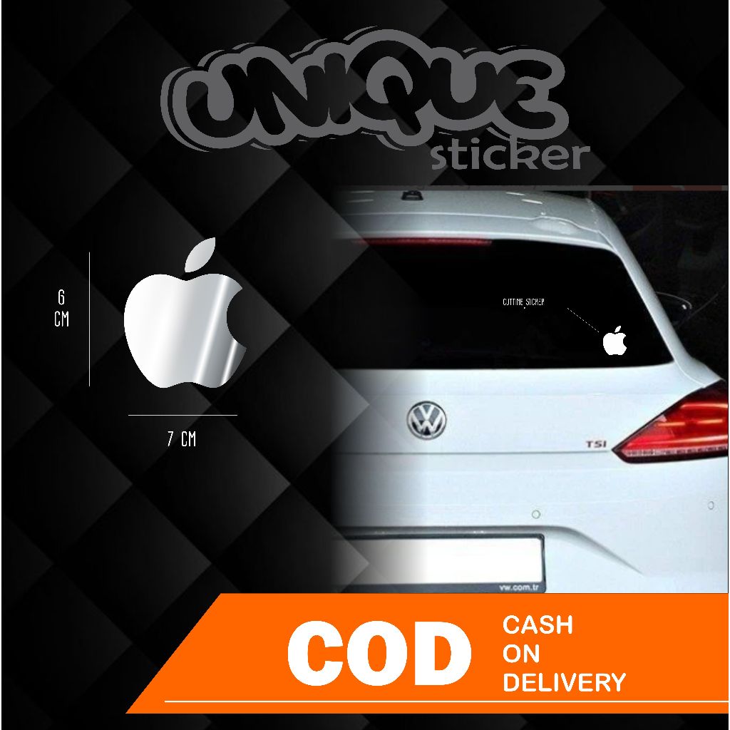 

STIKER APPLE LOGO SIZE ORI~ CUTTING STIKER MENYALA
