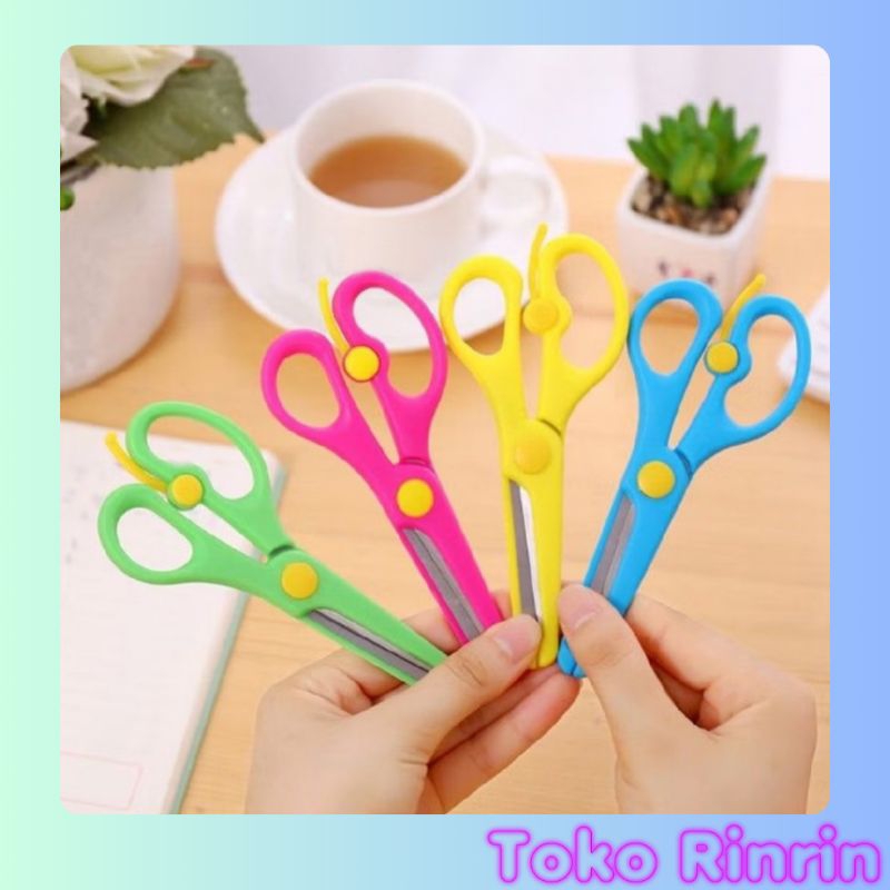 

Rinrin Gunting Kertas Anak Mini Gunting Aman Anak Kids Safety Scissors / Gunting Kecil Warna-Warni